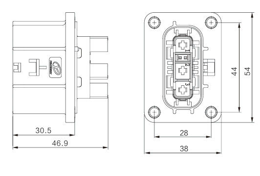 Neopower Secure-Lock 3 Pin Automotive Power & Signal Connector, 800V/16A, водонепроницаемый IP67, HVIL