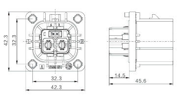 Высоковольтный электрический разъем Neopower 2 Pin, 40A 1000V с HVIL, защитой от неправильного подключения и экранированием на 360°