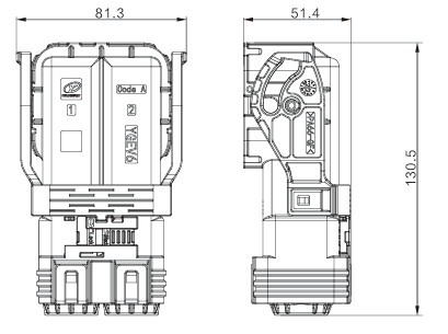 Neopower 2 Pin Hybrid Power Connector 400A 1000V с HVIL и защитой 360°