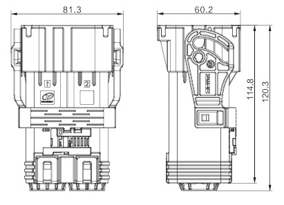 Neopower 2 Pin Hybrid Power Connector 400A 1000V с HVIL и защитой 360°