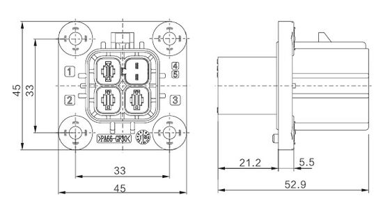 Neopower 800V 40A HVIL 2+1 Pin EV соединитель